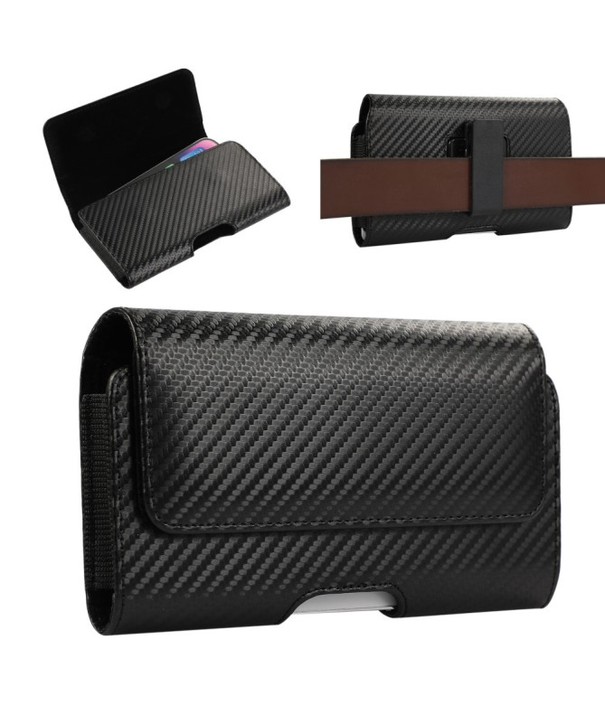 CARBONEX | Étui Ceinture Horizontal 6.1" Finition Fibre Carbone - photo 2