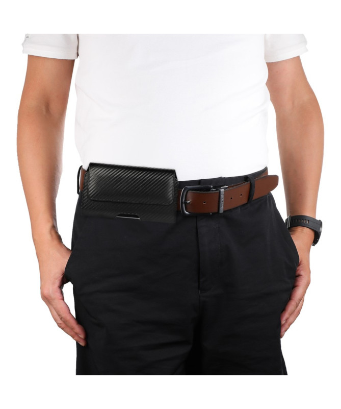 CARBONEX | Étui Ceinture Horizontal 6.1" Finition Fibre Carbone - photo 4