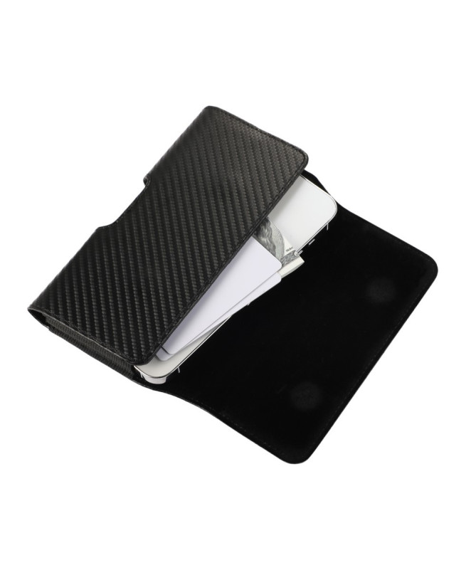CARBONEX | Étui Ceinture Horizontal 6.1" Finition Fibre Carbone - photo 6