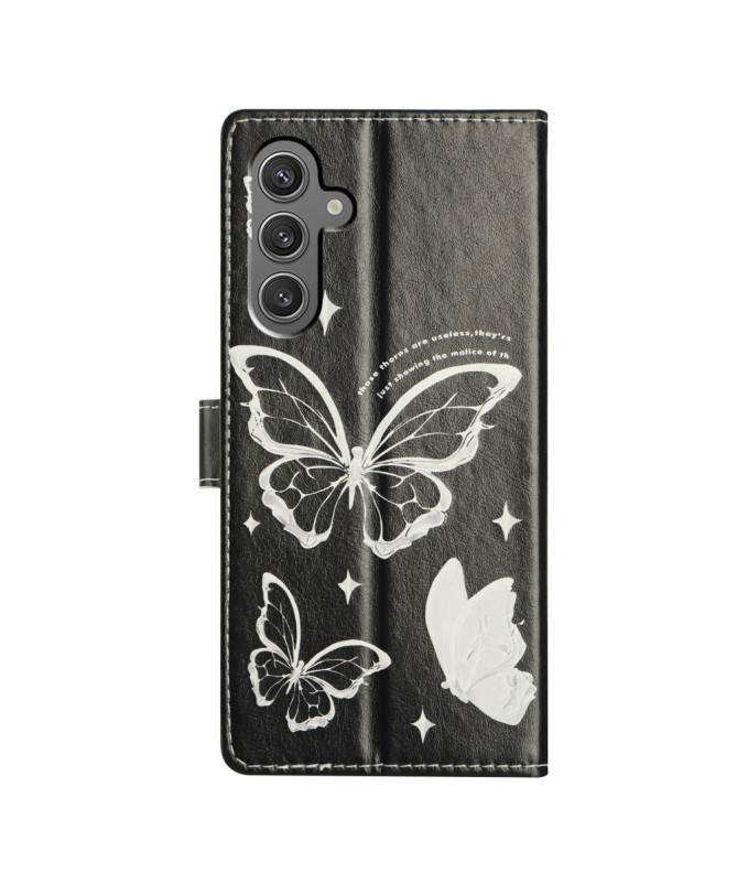 Housse Samsung Galaxy S25 Plus | Papillons Noirs et Blancs