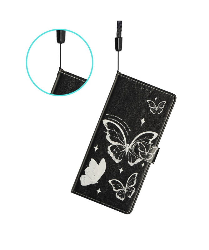 Housse Samsung Galaxy S25 Plus | Papillons Noirs et Blancs