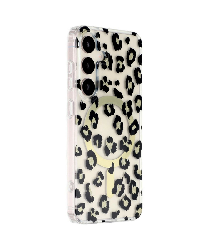 Coque Samsung Galaxy S25 Plus Magnétique Léopard Classique