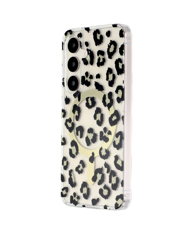 Coque Samsung Galaxy S25 Plus Magnétique Léopard Classique