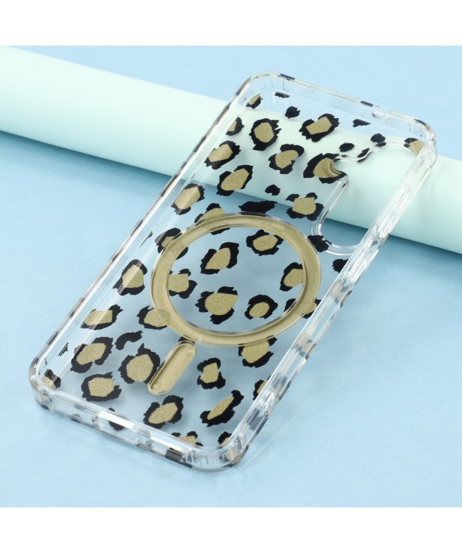 Coque Samsung Galaxy S25 Plus Magnétique Léopard Classique