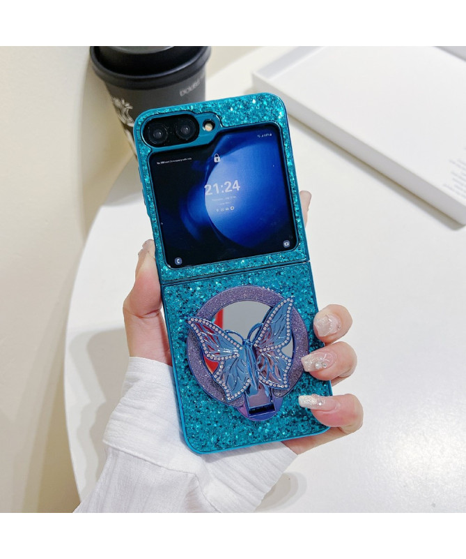 Coque Samsung Galaxy Z Flip 7 FE / Z Flip 6 Pailletée avec Miroir Papi