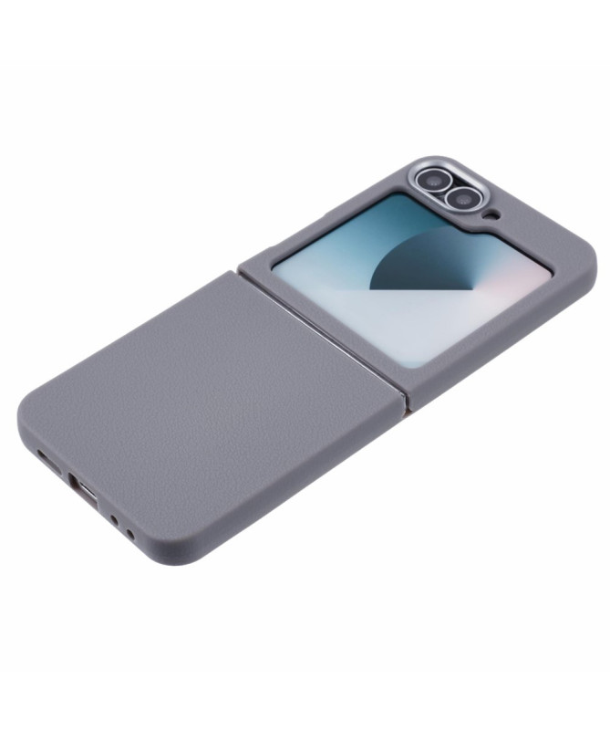 Coque Samsung Galaxy Z Flip 7 FE / Z Flip 6 / Z Flip 5 Effet Cuir Grai