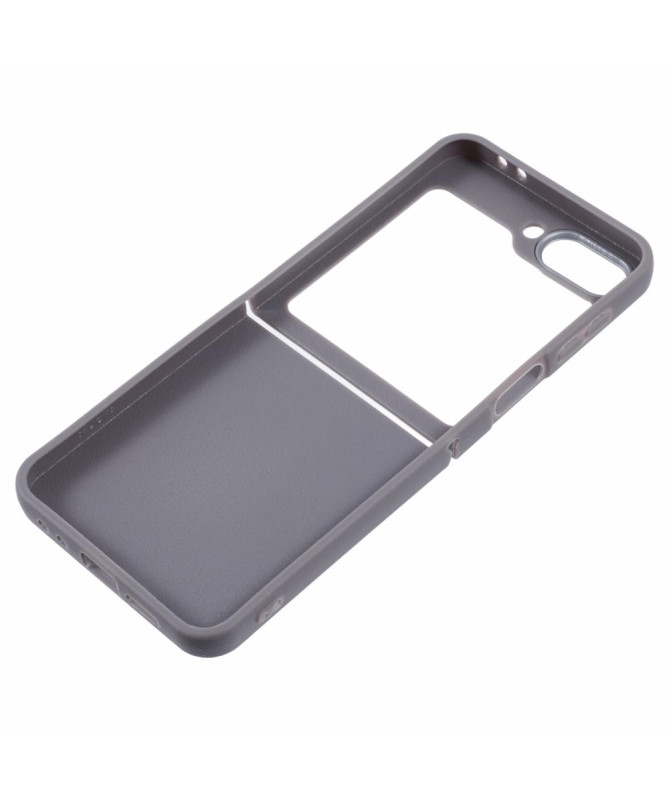 Coque Samsung Galaxy Z Flip 7 FE / Z Flip 6 / Z Flip 5 Effet Cuir Grai