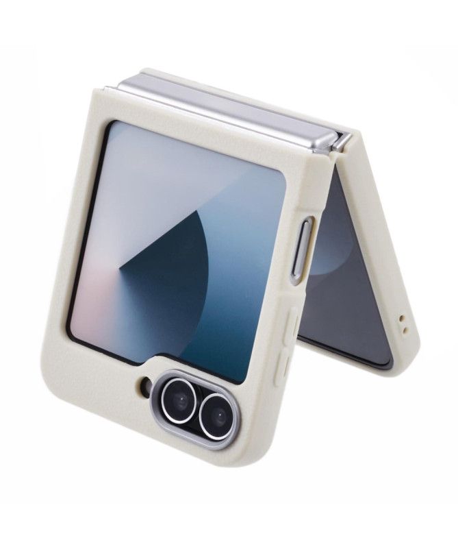 Coque Samsung Galaxy Z Flip 7 FE / Z Flip 6 / Z Flip 5 Effet Cuir Grai