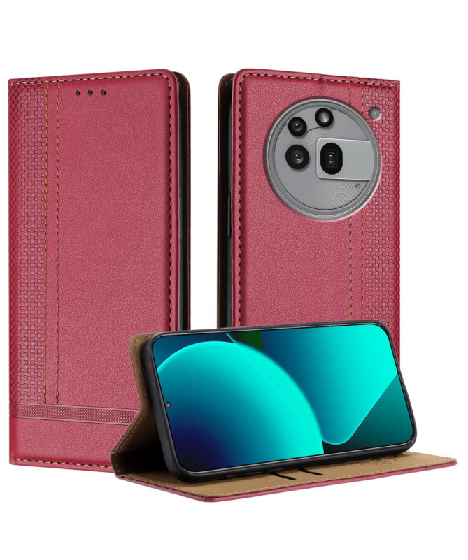 Housse Nothing Phone (3a) Pro Lignes Structurées avec Porte-Cartes