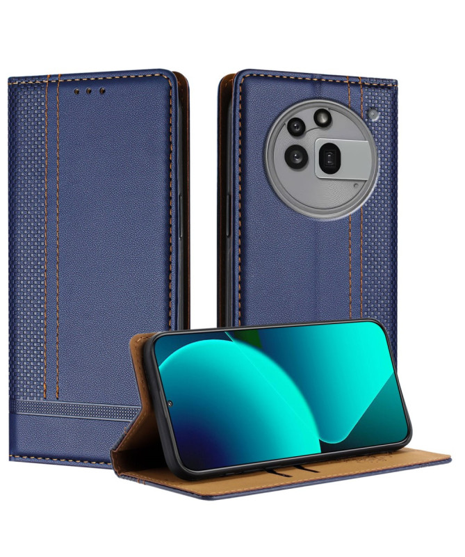 Housse Nothing Phone (3a) Pro Lignes Structurées avec Porte-Cartes