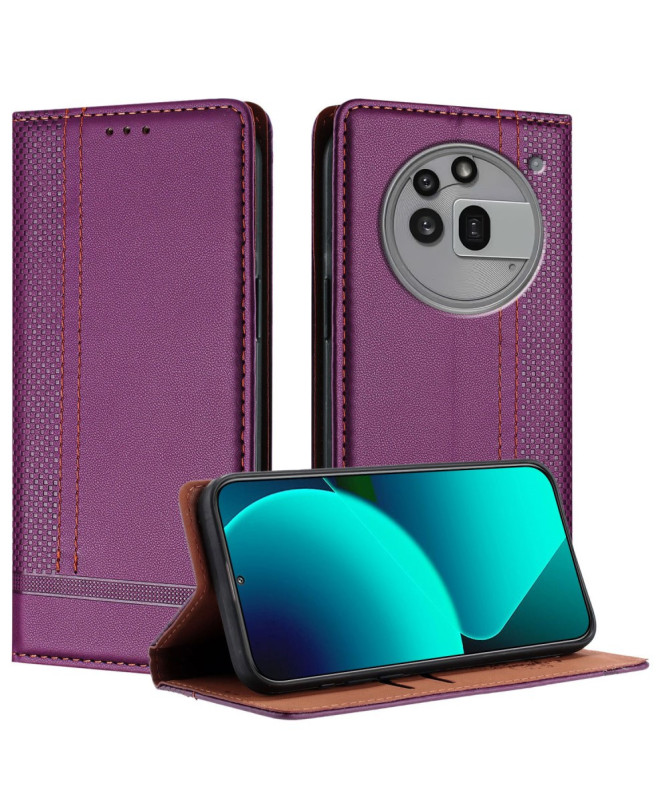 Housse Nothing Phone (3a) Pro Lignes Structurées avec Porte-Cartes