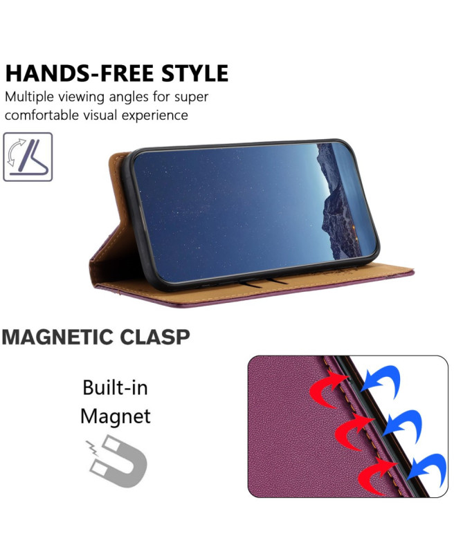 Housse Nothing Phone (3a) Pro Lignes Structurées avec Porte-Cartes