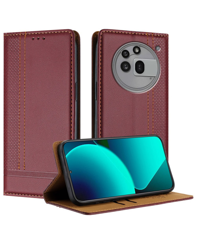 Housse Nothing Phone (3a) Pro Lignes Structurées avec Porte-Cartes