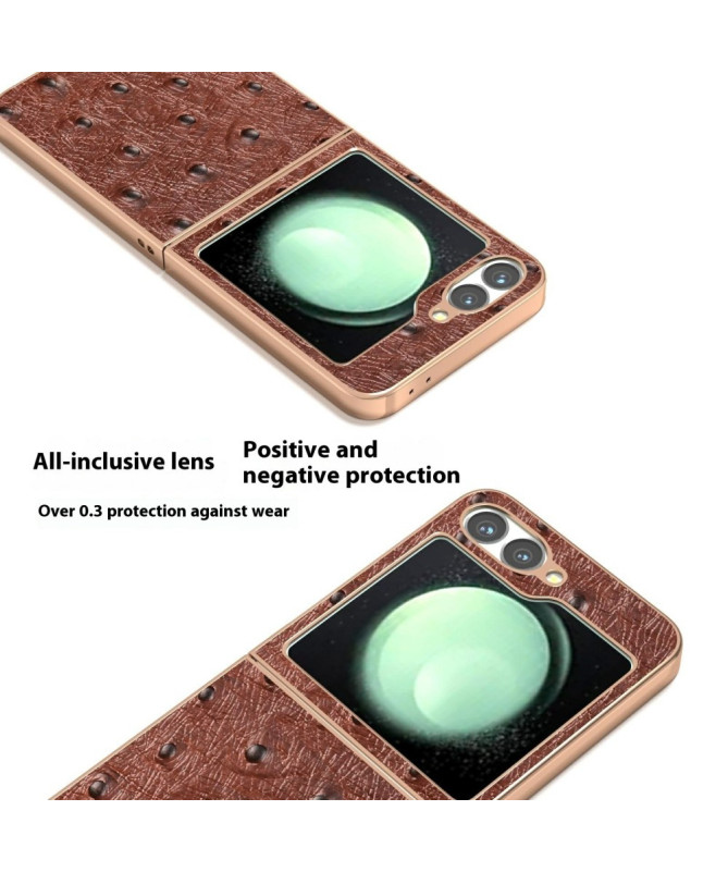 Coque Samsung Galaxy Z Flip 7 FE / Z Flip 6 texture autruche | VELKYN