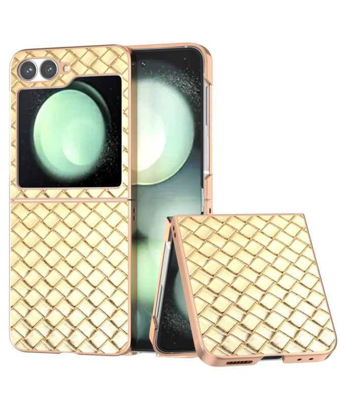 Coque Samsung Galaxy Z Flip 7 FE / Z Flip 6 Tressée avec Finition Méta