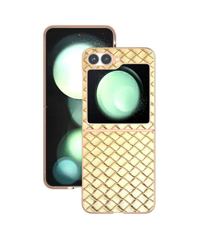 Coque Samsung Galaxy Z Flip 7 FE / Z Flip 6 Tressée avec Finition Méta