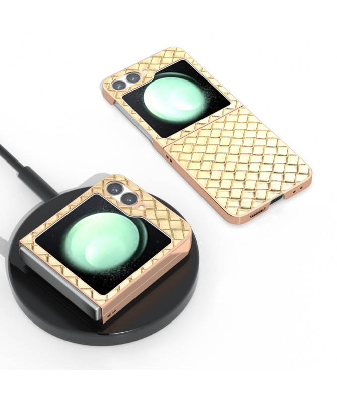 Coque Samsung Galaxy Z Flip 7 FE / Z Flip 6 Tressée avec Finition Méta