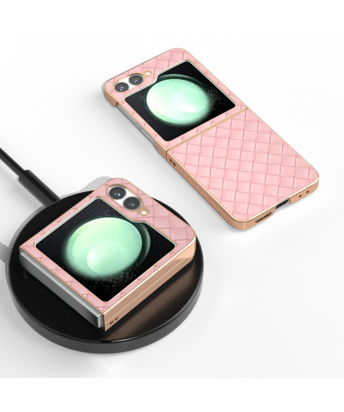 Coque Samsung Galaxy Z Flip 7 FE / Z Flip 6 Tressée avec Finition Méta