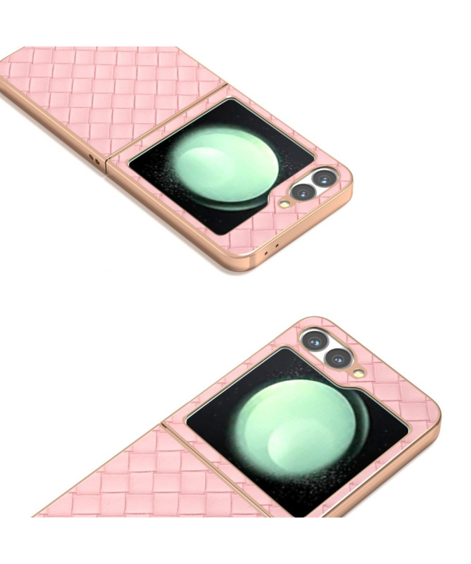 Coque Samsung Galaxy Z Flip 7 FE / Z Flip 6 Tressée avec Finition Méta