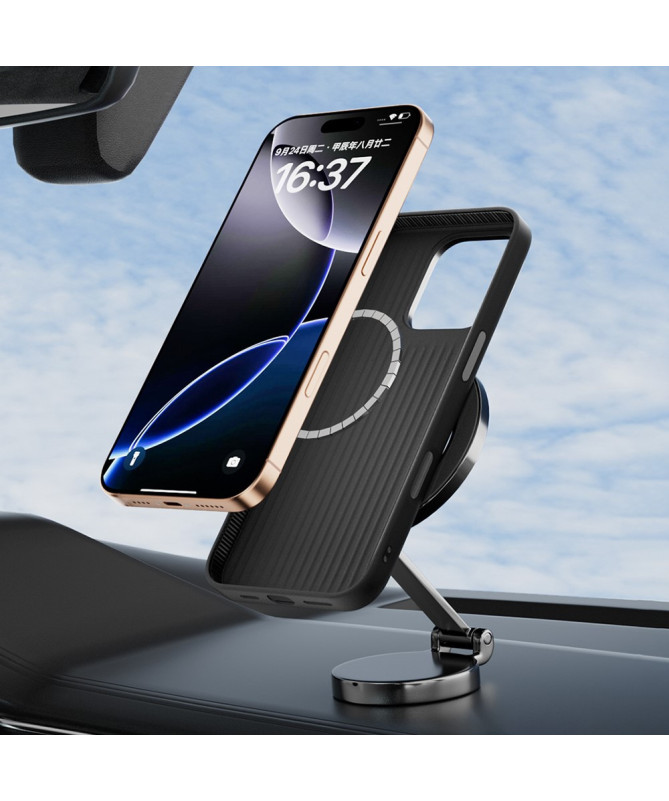 Coque iPhone 16 Pro Premium MagSafe Motif Pied-de-Poule