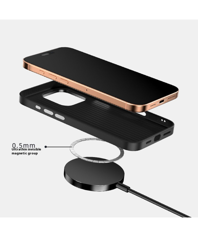 Coque iPhone 16 Pro Premium MagSafe Motif Pied-de-Poule