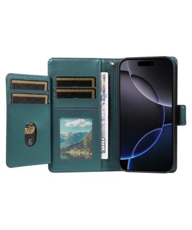 Housse iPhone 16 Pro Portefeuille Nomade à Lanière Vert foncé - photo 16