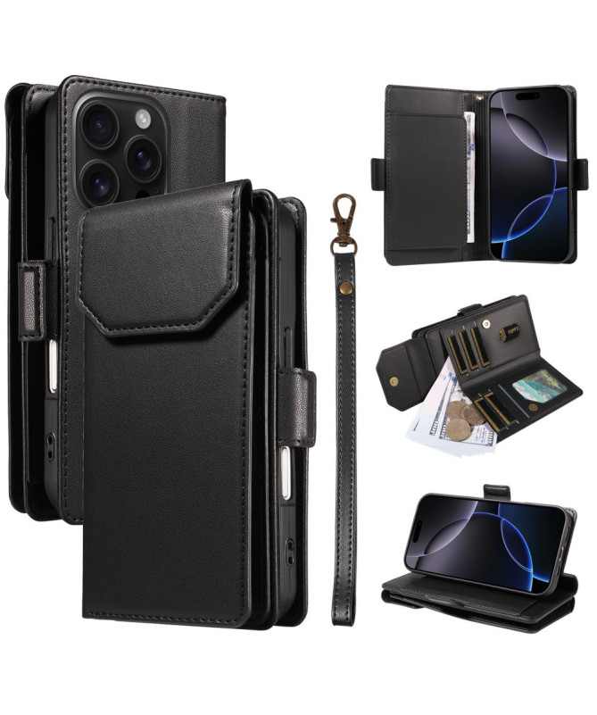 Housse iPhone 16 Pro Portefeuille Nomade à Lanière