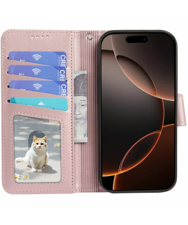 Housse iPhone 16 Pro | Coque Détachable en Simili Cuir Or Rose - photo 22