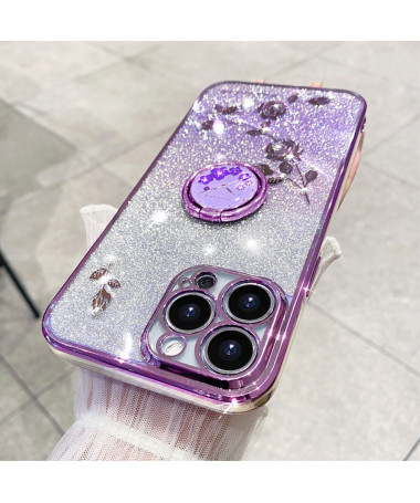 Coque iPhone 16 Pro Glamour Glitz avec Anneau Violet - photo 10