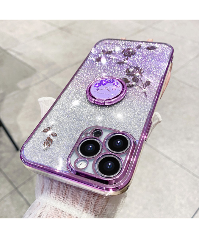 Coque iPhone 16 Pro Glamour Glitz avec Anneau