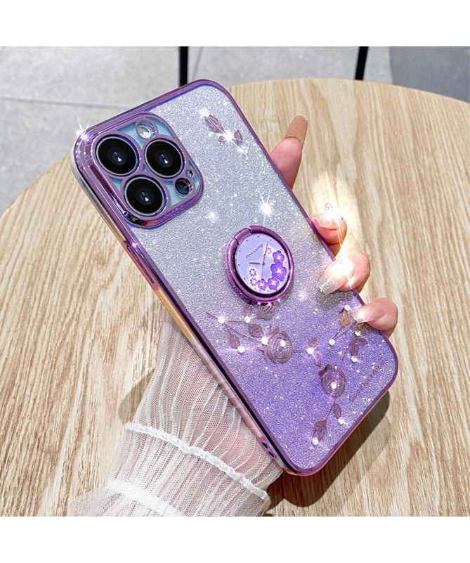 Coque iPhone 16 Pro Glamour Glitz avec Anneau