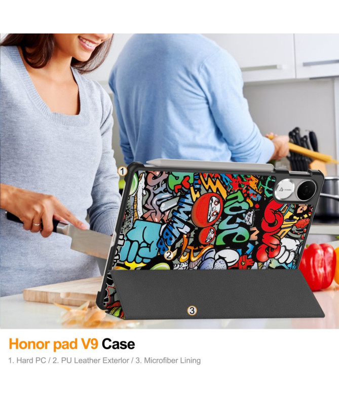 Housse Honor Pad V9 Graffiti avec support pliable