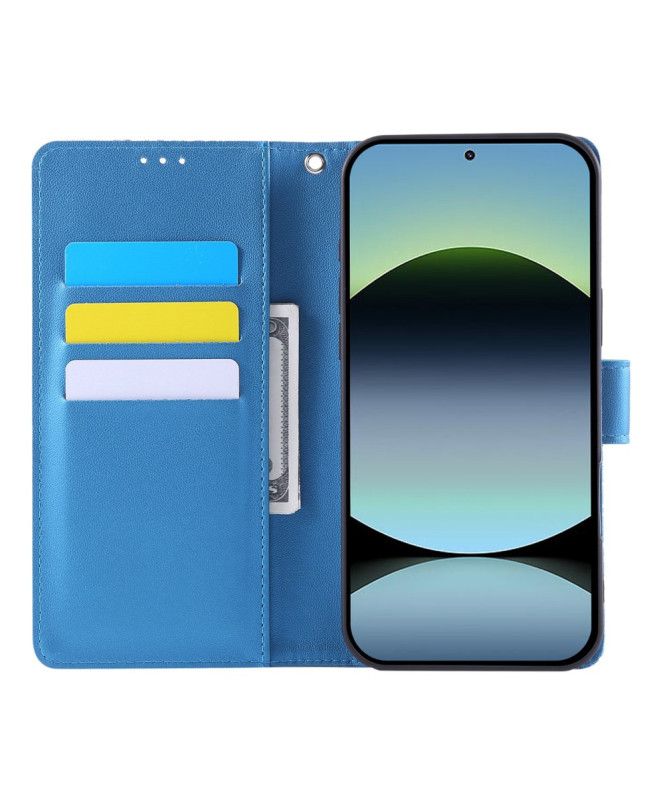 Housse Poco M7 Pro 5G Gravée Trois Poches et Fermoir Discret