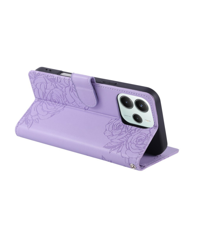 Housse Poco M7 Pro 5G Gravée Trois Poches et Fermoir Discret