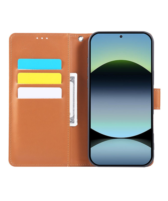 Housse Poco M7 Pro 5G Gravée Trois Poches et Fermoir Discret