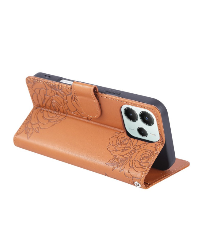 Housse Poco M7 Pro 5G Gravée Trois Poches et Fermoir Discret