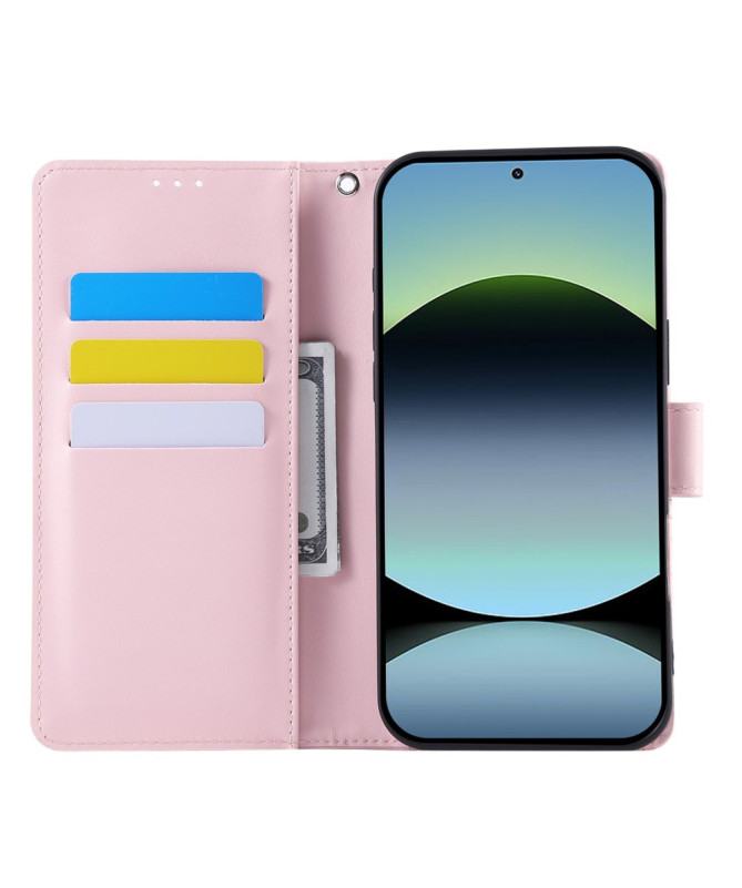 Housse Poco M7 Pro 5G Gravée Trois Poches et Fermoir Discret