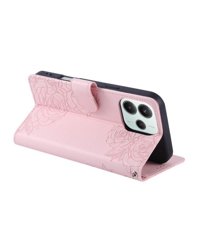 Housse Poco M7 Pro 5G Gravée Trois Poches et Fermoir Discret