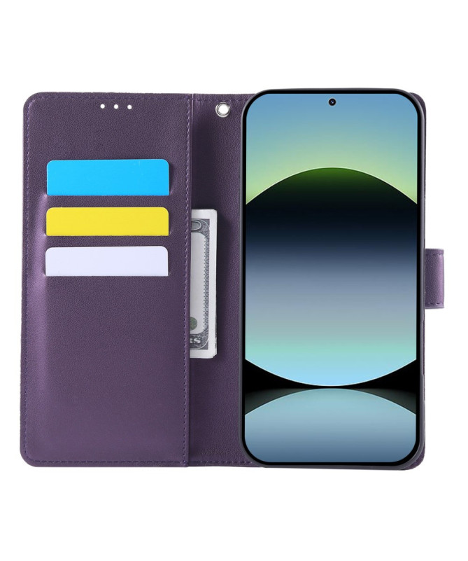 Housse Poco M7 Pro 5G Gravée Trois Poches et Fermoir Discret