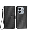 Housse Poco M7 Pro 5G Carbone Fonction Portefeuille avec Lanière