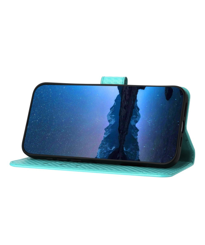 Housse Poco M7 Pro 5G Carbone Fonction Portefeuille avec Lanière