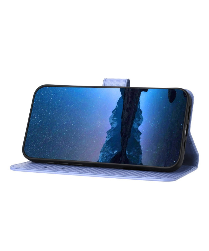 Housse Poco M7 Pro 5G Carbone Fonction Portefeuille avec Lanière