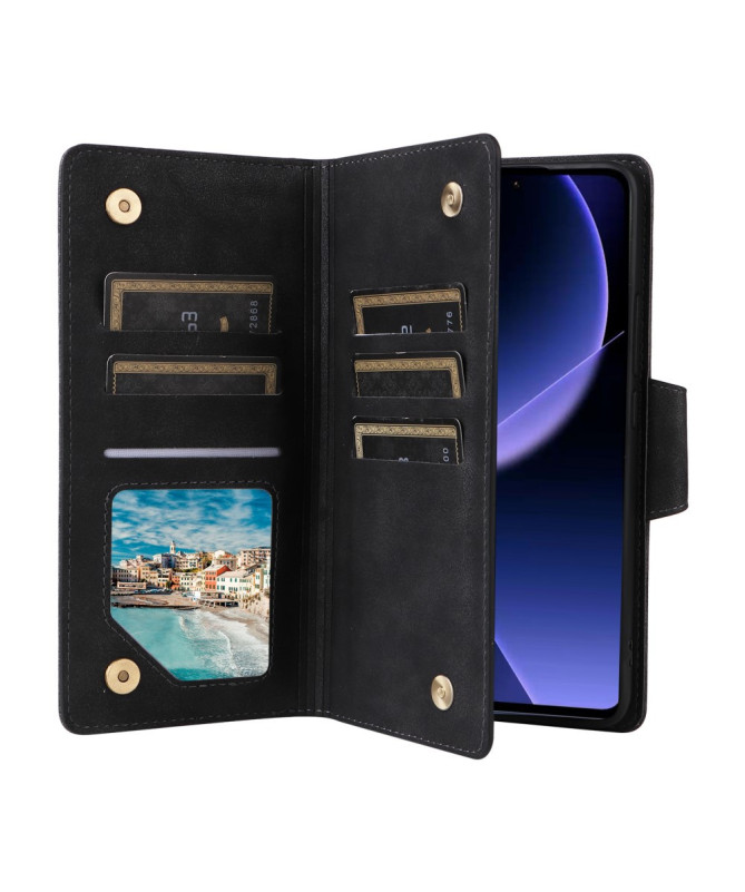 Housse Poco M7 Pro 5G Portefeuille Zippé avec Lanière | LORAN