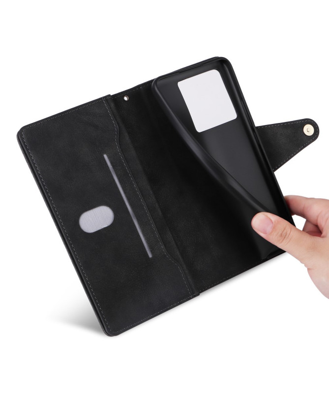 Housse Poco M7 Pro 5G Portefeuille Zippé avec Lanière | LORAN