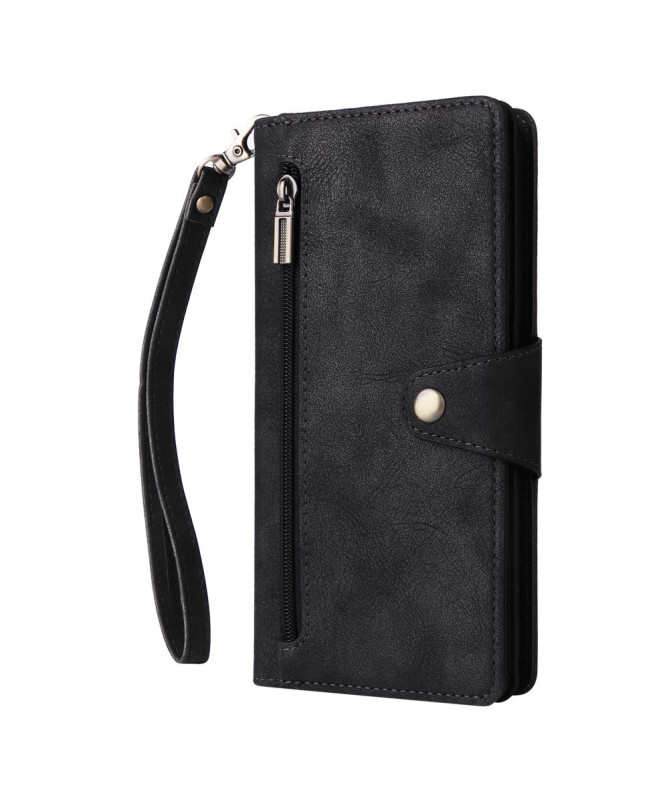 Housse Poco M7 Pro 5G Portefeuille Zippé avec Lanière | LORAN