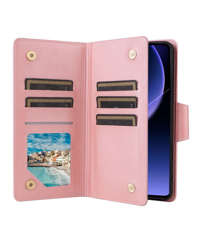 Housse Poco M7 Pro 5G Portefeuille Zippé avec Lanière | LORAN