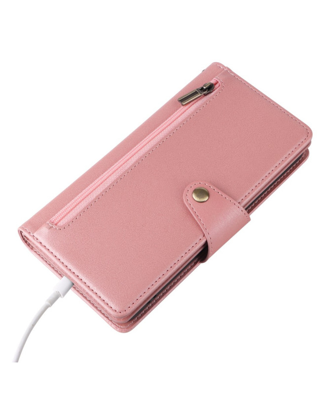 Housse Poco M7 Pro 5G Portefeuille Zippé avec Lanière | LORAN