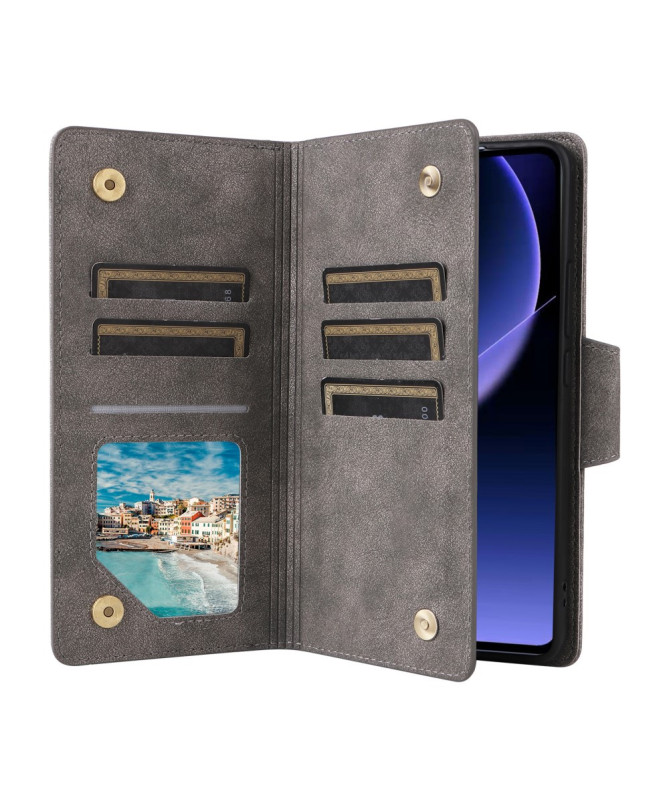 Housse Poco M7 Pro 5G Portefeuille Zippé avec Lanière | LORAN