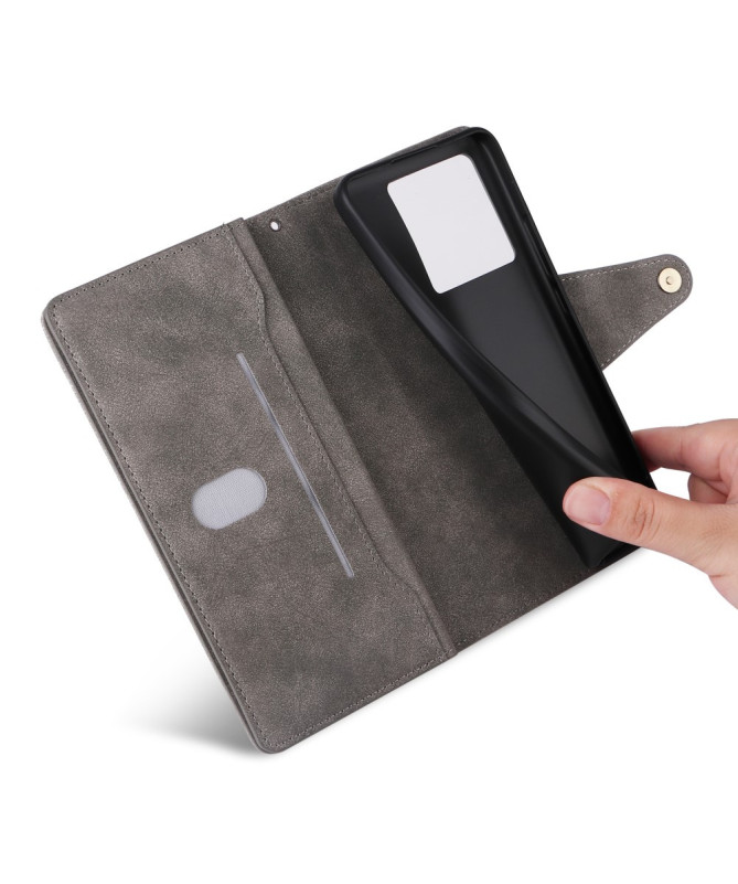 Housse Poco M7 Pro 5G Portefeuille Zippé avec Lanière | LORAN