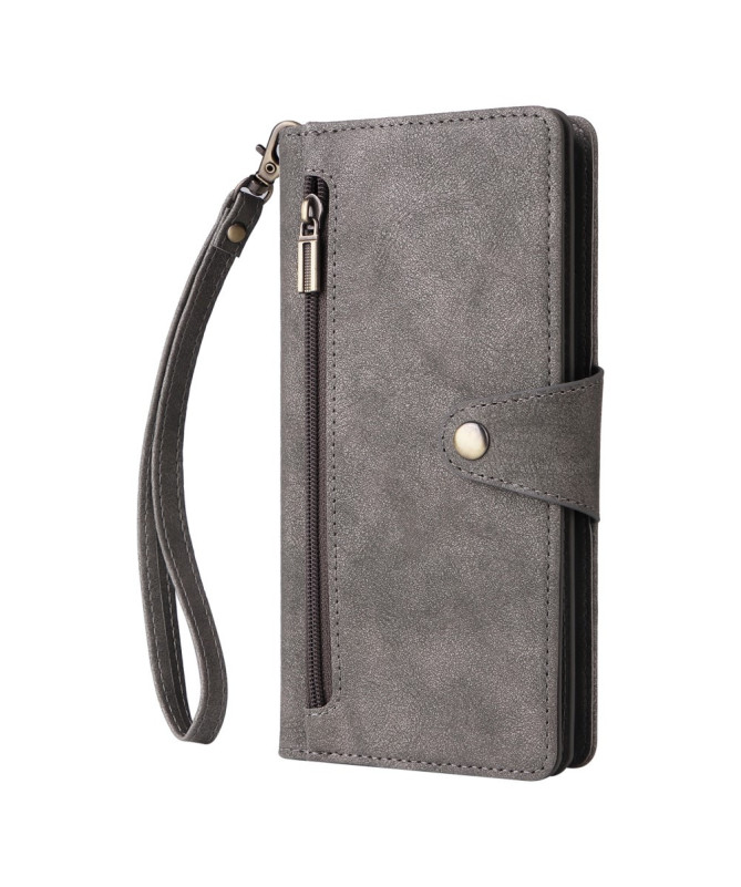 Housse Poco M7 Pro 5G Portefeuille Zippé avec Lanière | LORAN